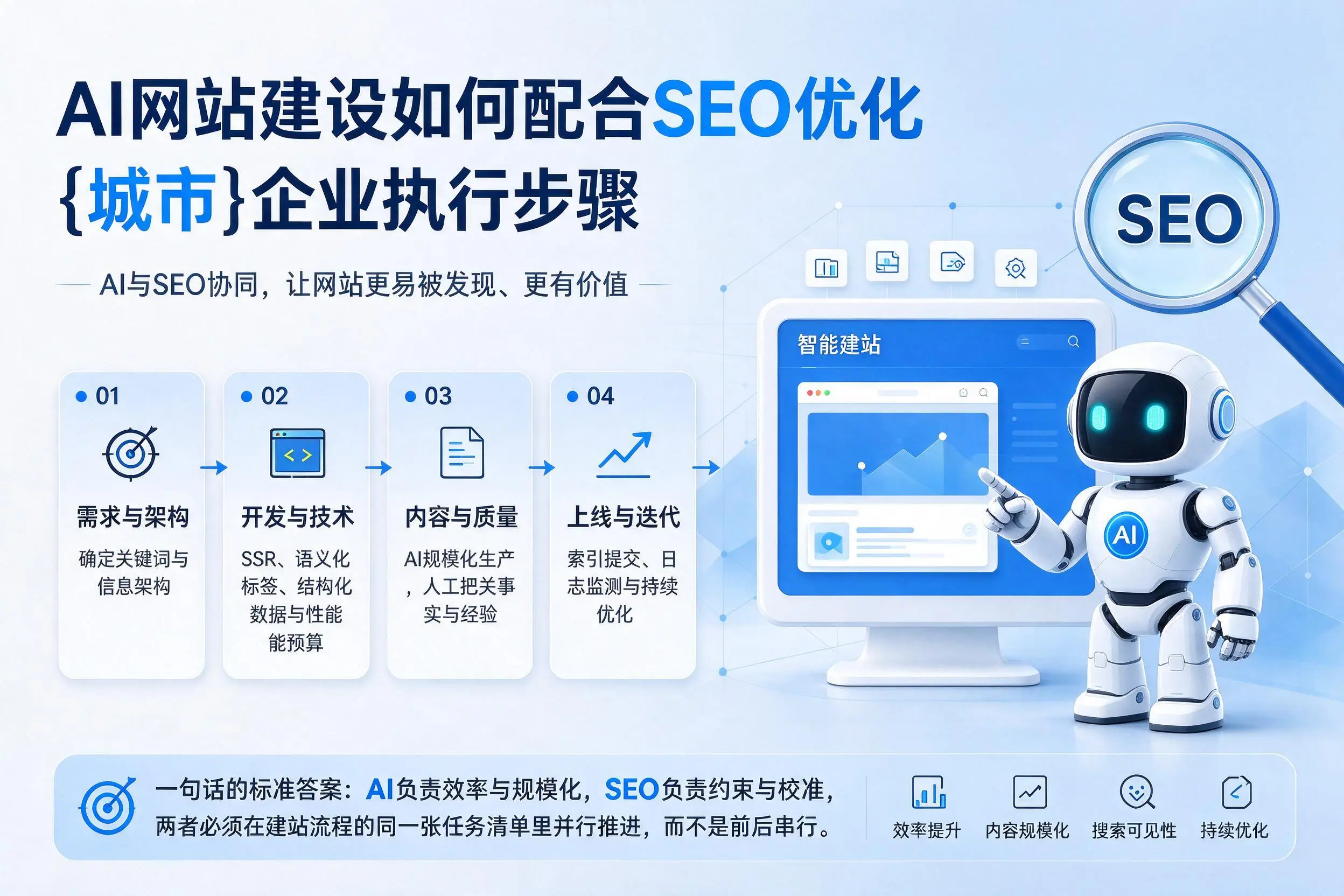 AI网站建设如何配合SEO优化，临沂企业执行步骤