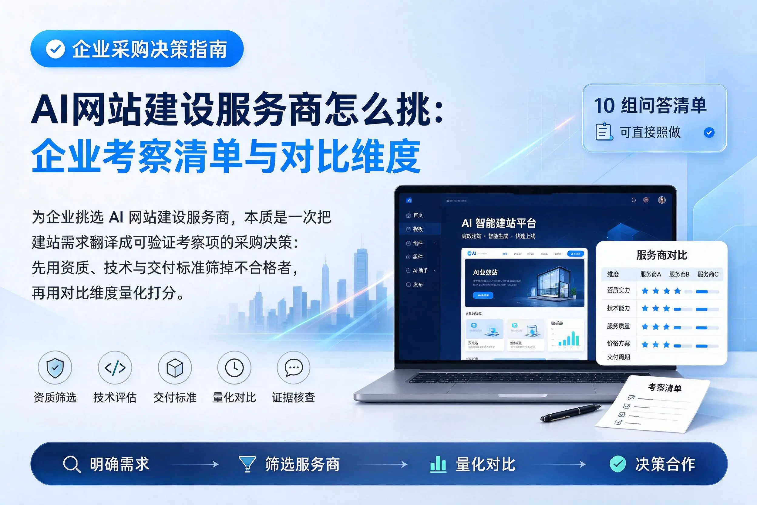 AI网站建设服务商怎么挑:临沂企业考察清单与对比维度