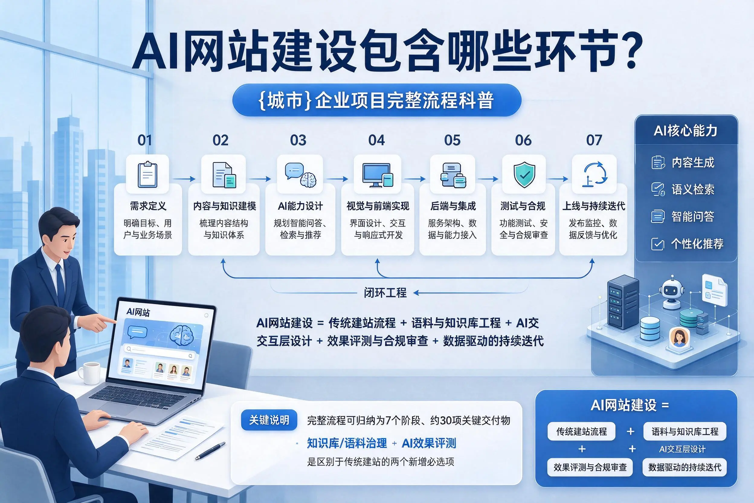 AI网站建设包含哪些环节？临沂企业项目完整流程科普