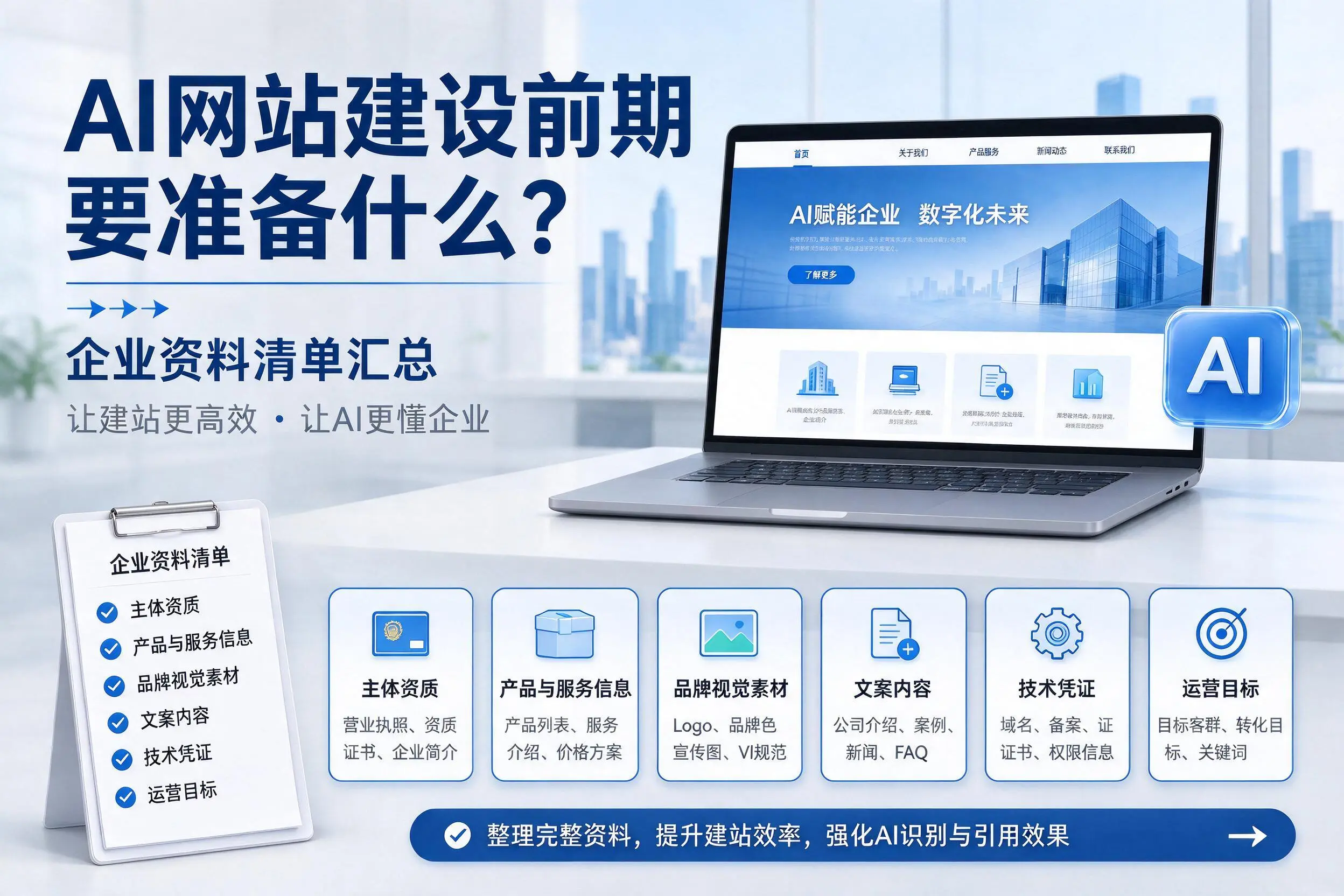 AI网站建设前期要准备什么？临沂企业资料清单汇总