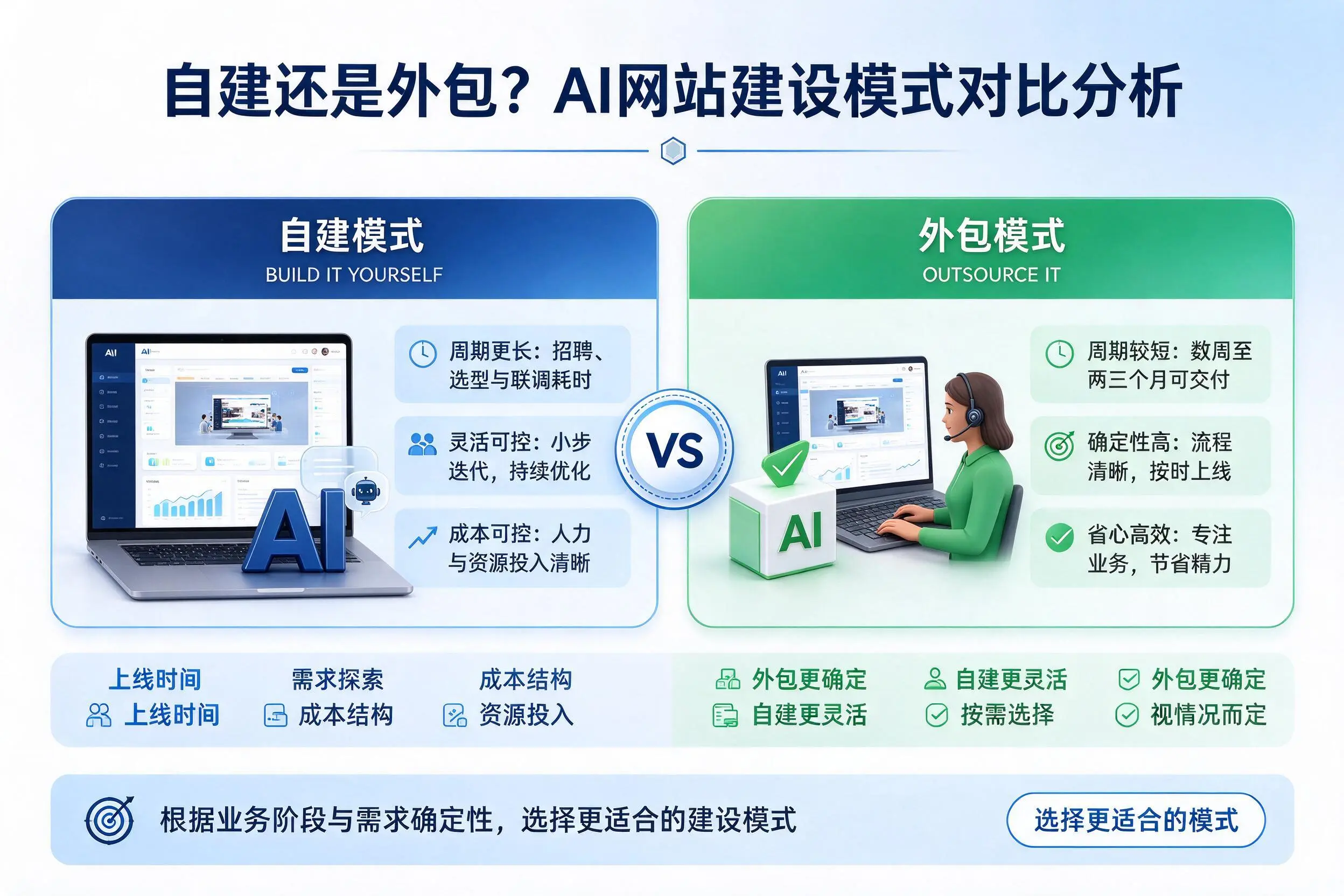 自建还是外包？临沂AI网站建设模式对比分析